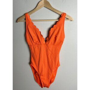 Kate Spade New York Scalloped One Piece Swimsuit Satsuma Orange Size Small Wm’s